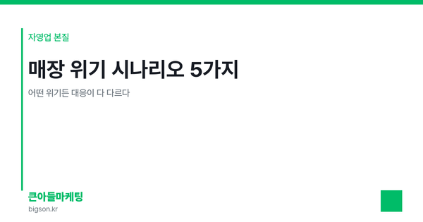 매장 위기 시나리오 5가지 — 어떤 위기든 대응이 다 다르다