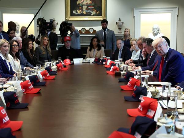 Trump's loyal footsoldiers doff their Maga caps at cabinet love-in | Donald  Trump | The Guardian