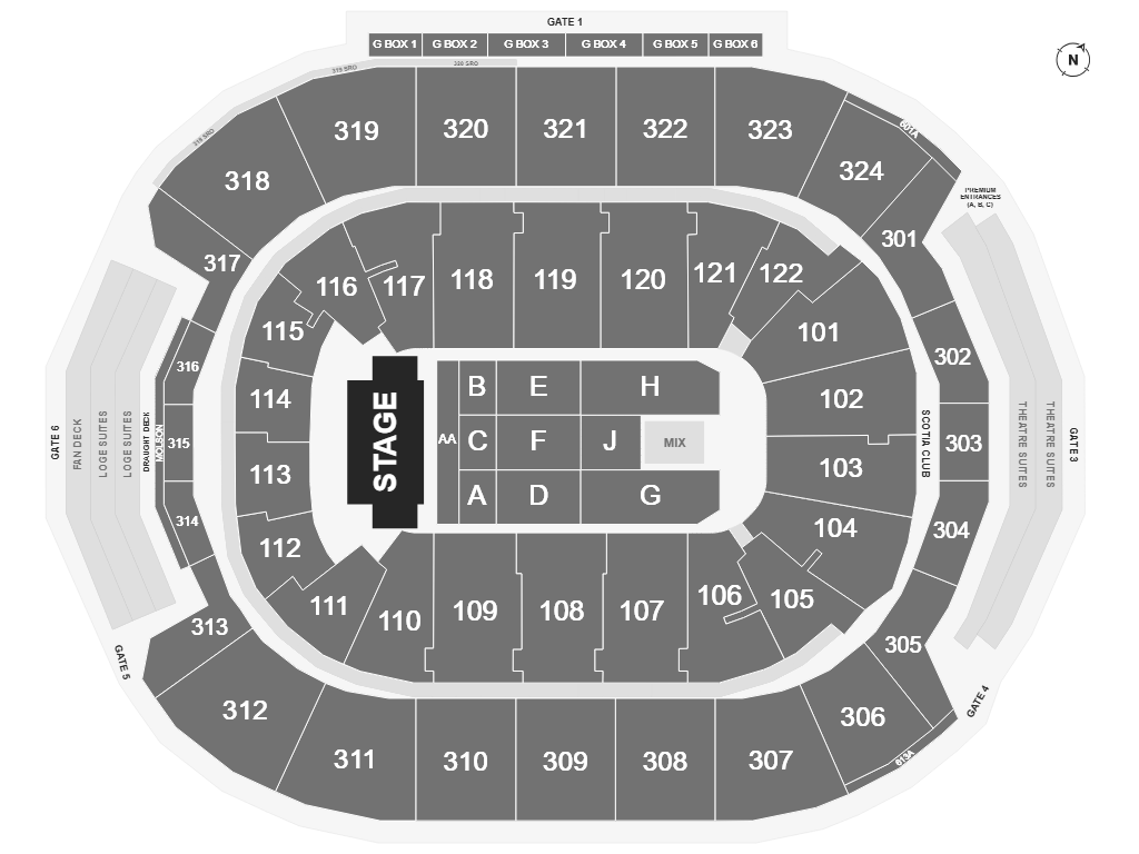 Rush Scotiabank Arena Seating Map