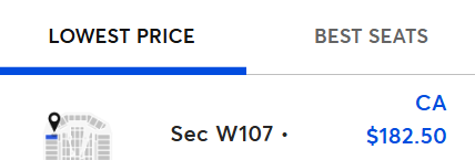 Lowest Price/Best Seats switch