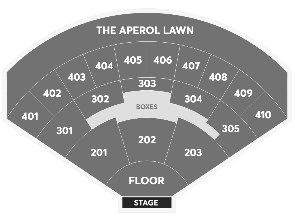 RBC Amphitheatre seating map for Empire of the Sun in Toronto 2026