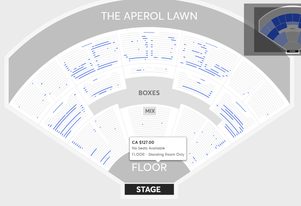 Ticket availability during presale at 10:17am