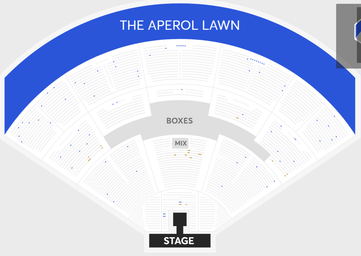 Pussycat Dolls ticket map on presale day at 10:13am