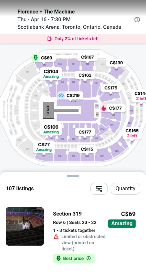 Discounted tickets for Florence & The Machine available day-of on 04/16/26