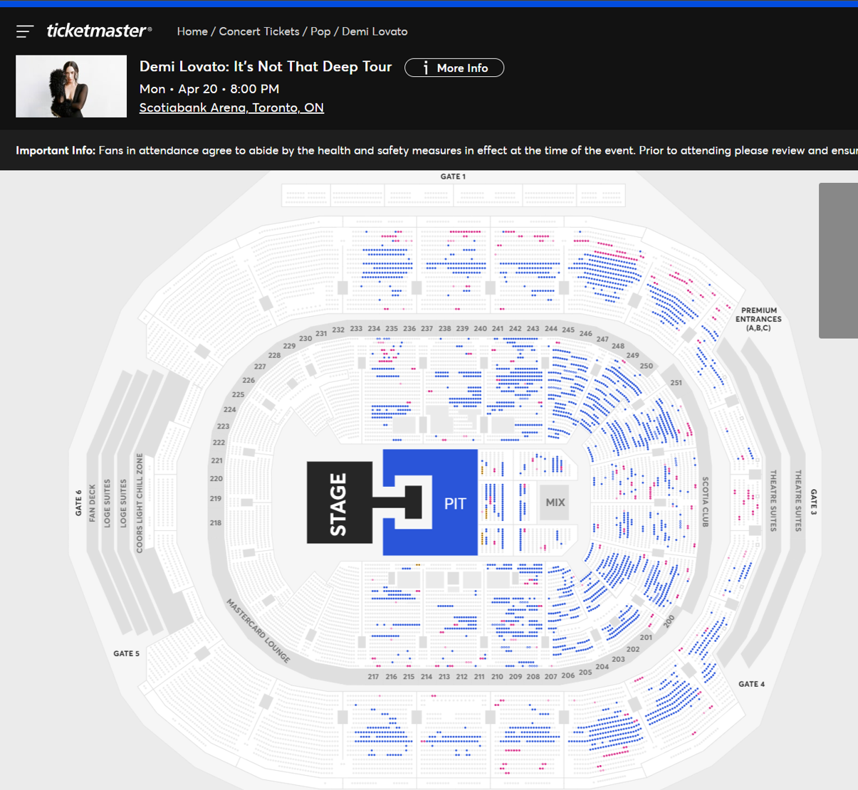 Demi Lovato Toronto ticket availability on 03/25/26