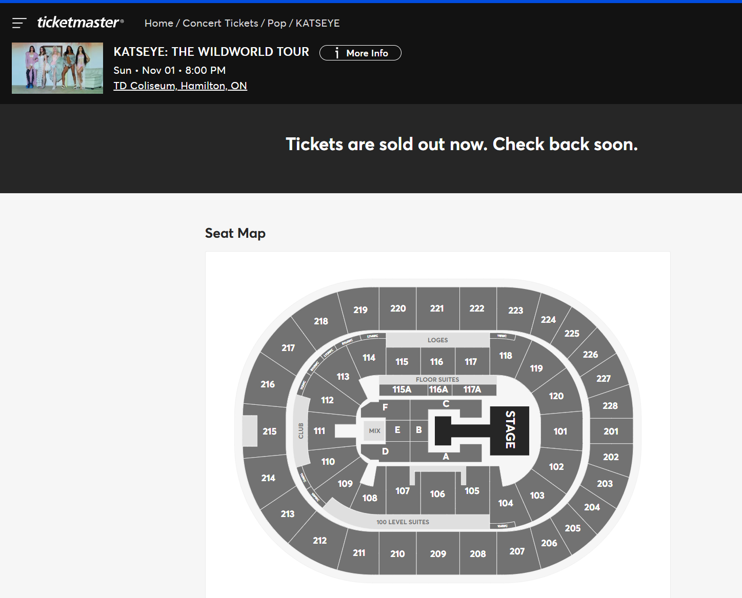 KATSEYE ticket availability in Hamilton as of 05/31/26