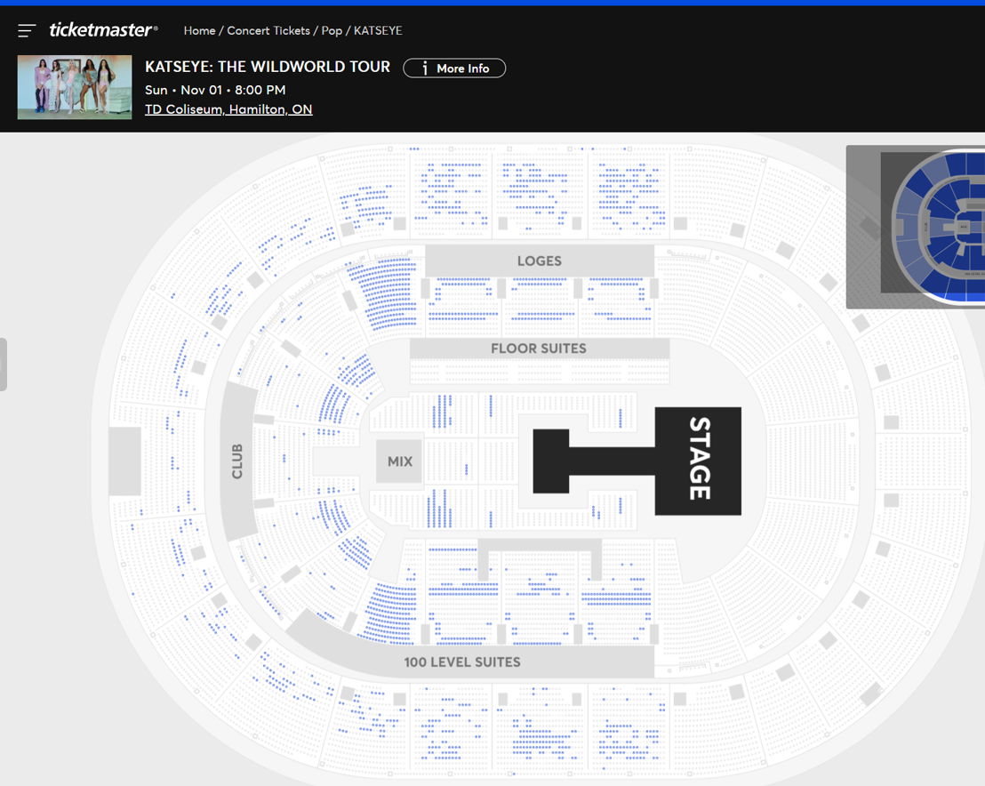 KATSEYE Hamilton ticket availability on 5/20 at 11:26am