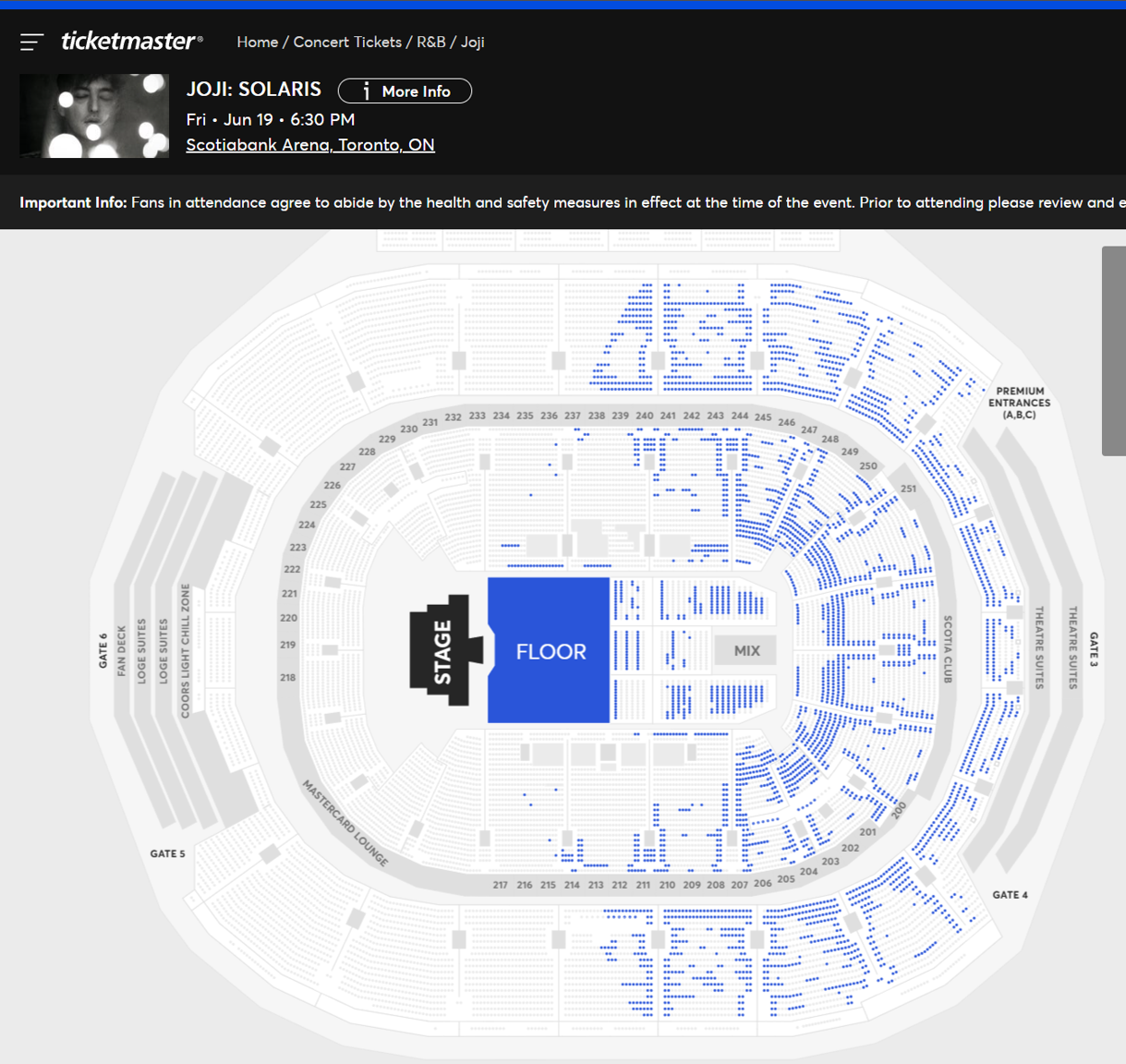 Joji Toronto ticket availability on 3/3 at 2:20pm