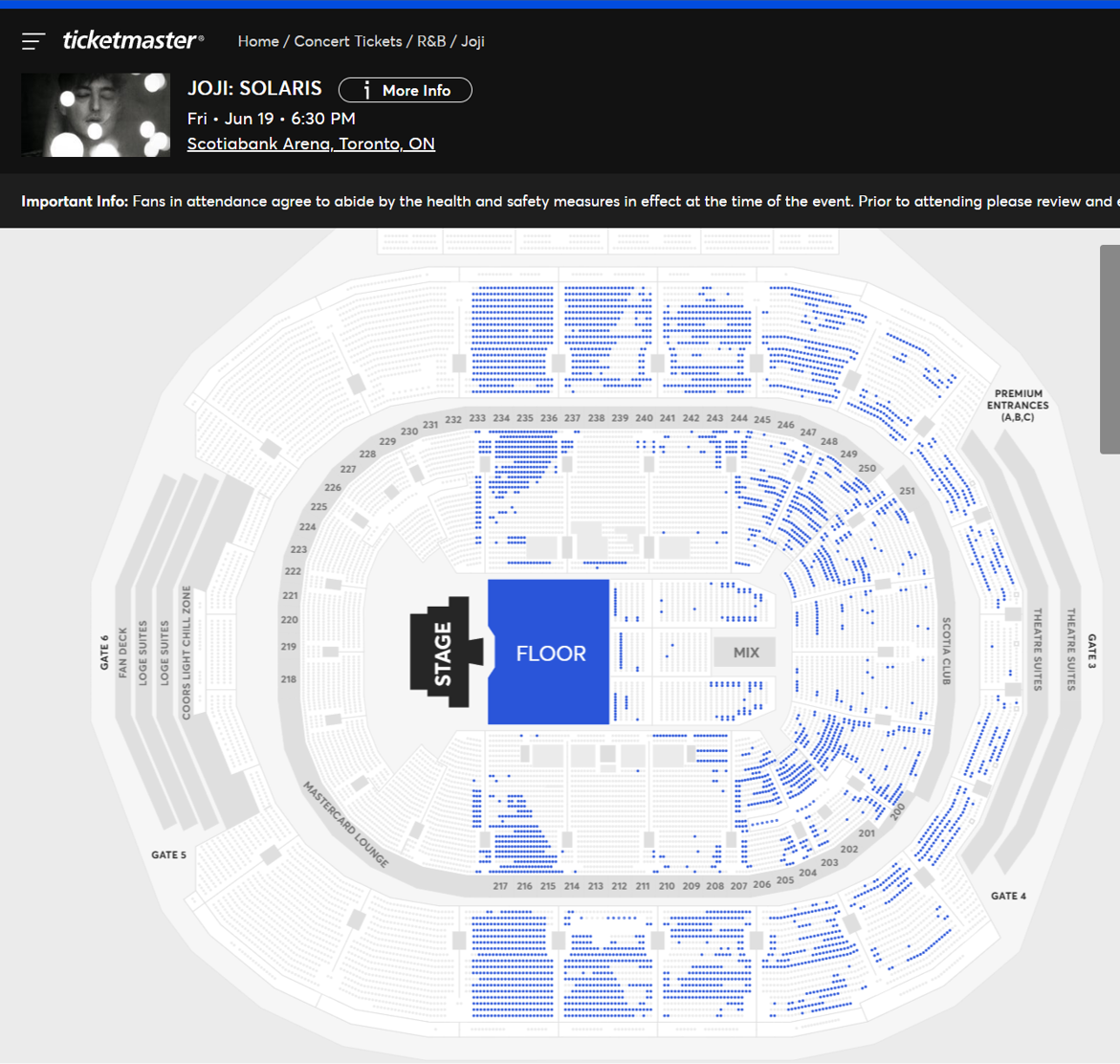 Joji Toronto ticket availability on 3/4 at 6:13pm
