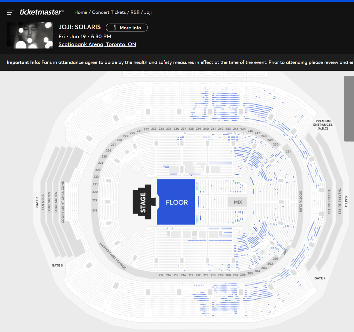 Joji Toronto ticket availability on 3/5 at 2:27pm