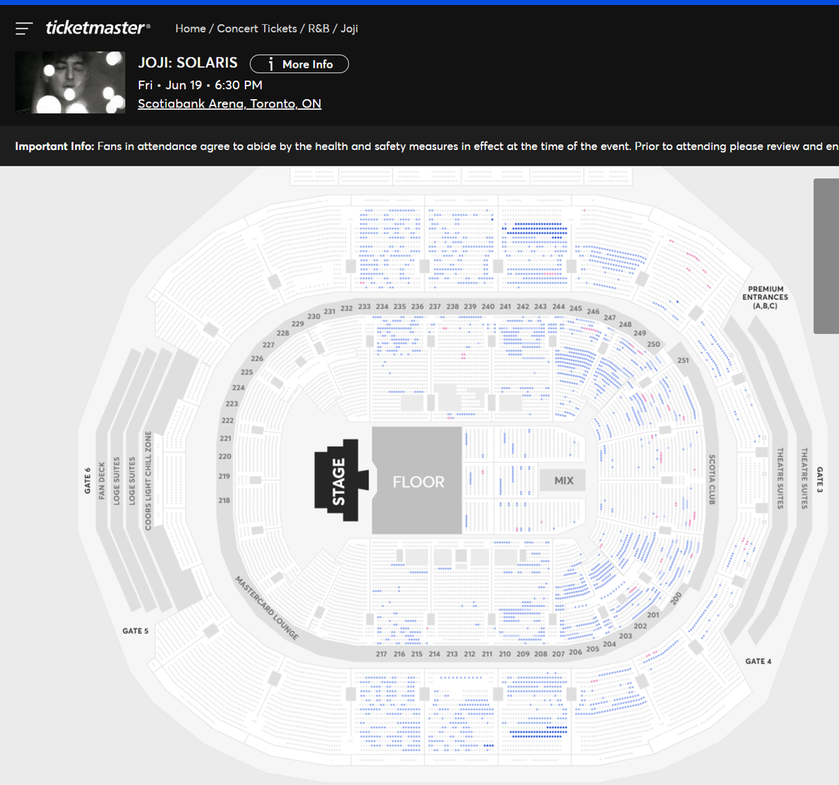 Joji Toronto ticket availability on 4/29 at 10:05am