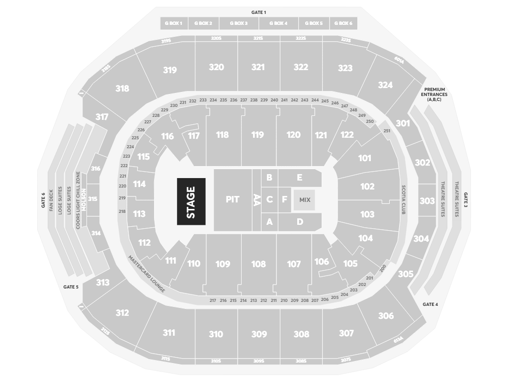 beabadoobee Toronto Scotiabank Arena seating map for The Powerlines Tour - October 7, 2026