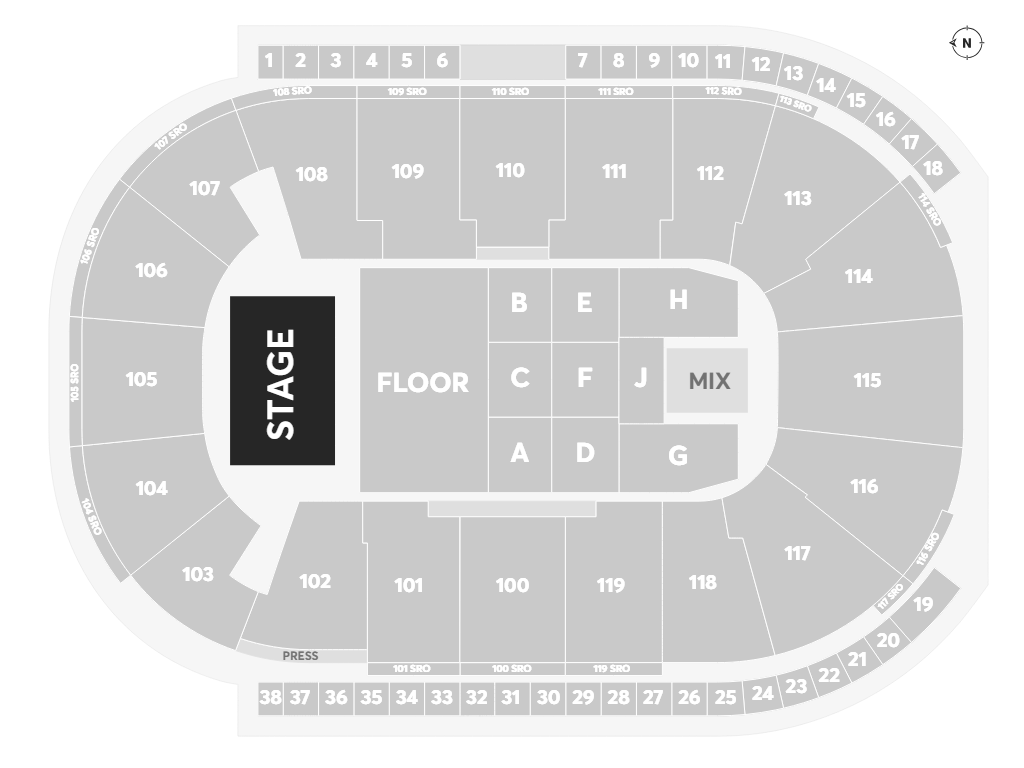 Tyla Toronto Coca-Cola Coliseum seating map for The A*Pop Tour - November 26, 2026