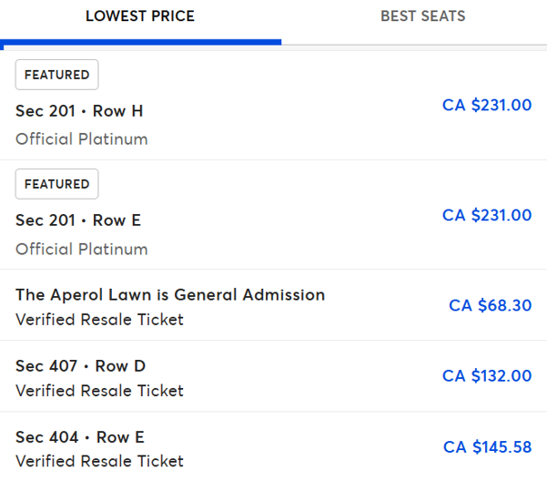 Alex Warren Toronto ticket availability on 7/7 at 2:34pm