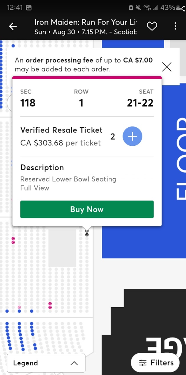 Iron Maiden Toronto tickets available on August 30th, 2026