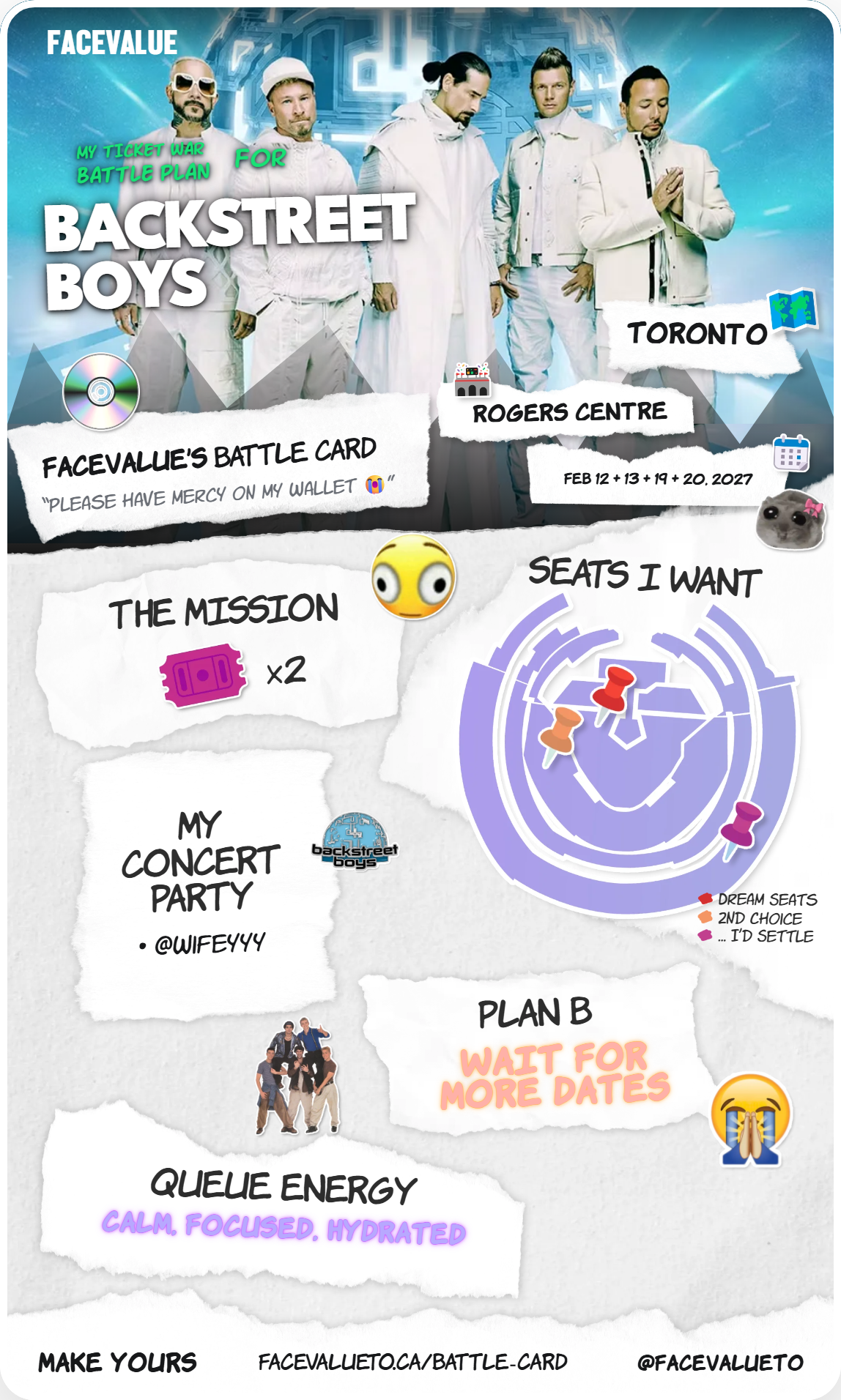 FaceValue Backstreet Boys Battle Card