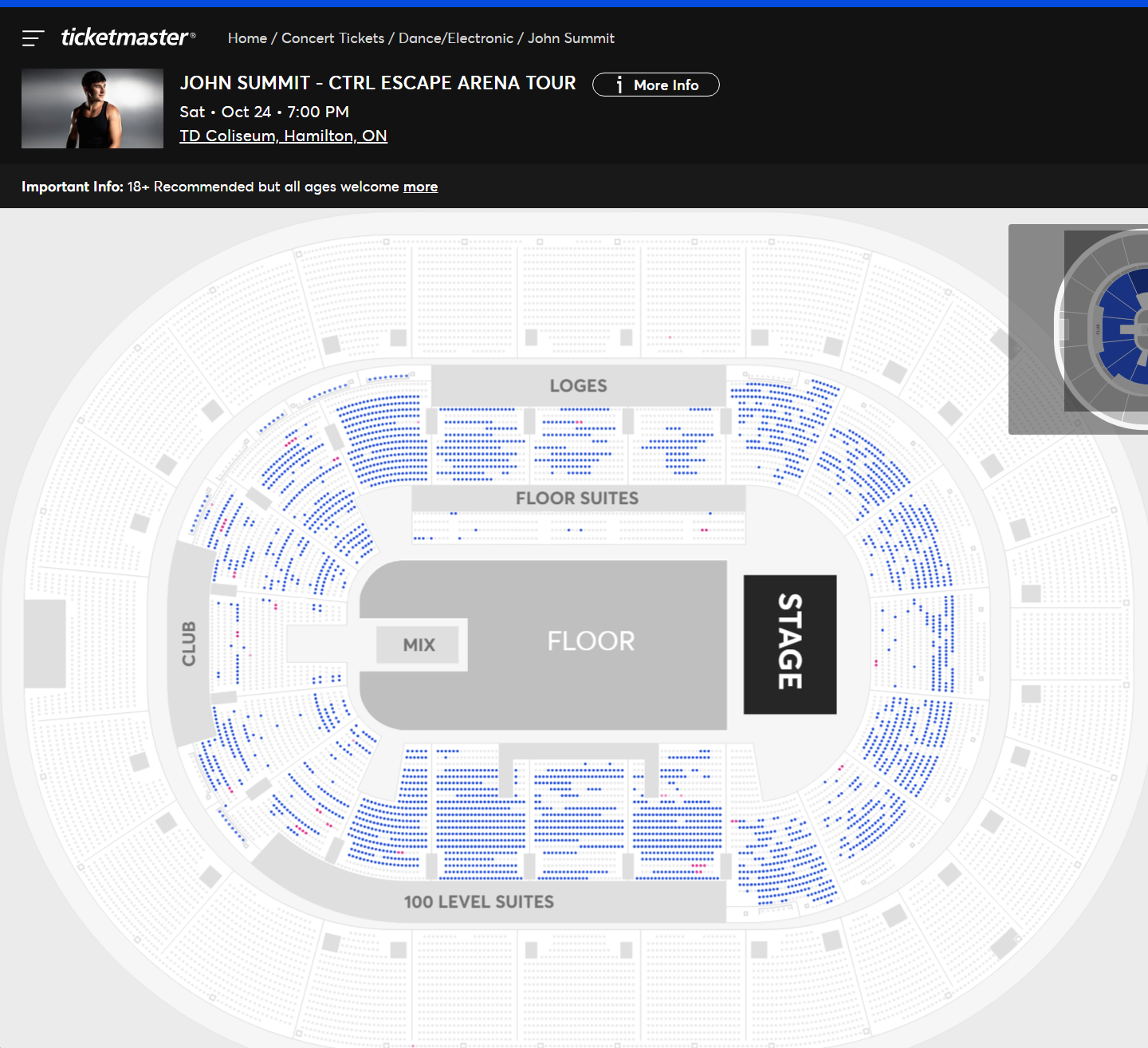 John Summit's Hamilton ticket availability as of 10/17/26