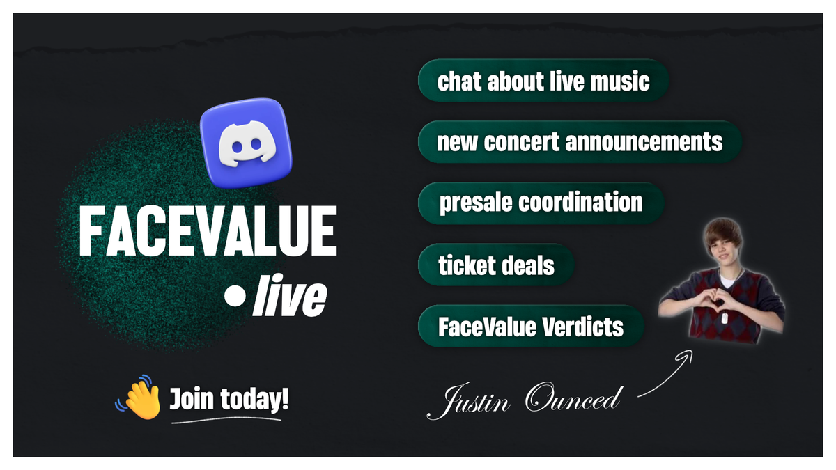FaceValue Live Discord Server promo banner