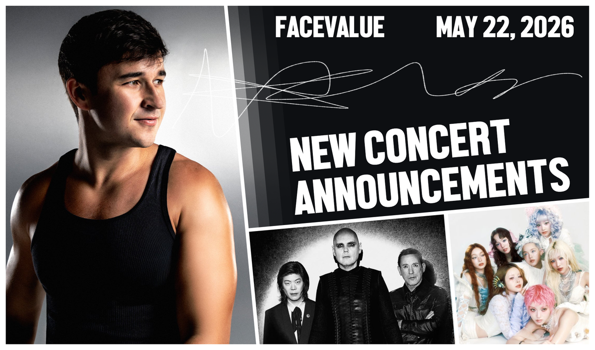 New Concert Announcements in Toronto - FaceValue Banner for May 22, 2026