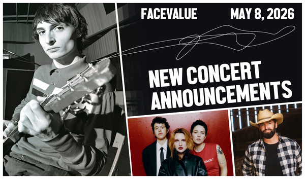 New Concert Announcements in Toronto - FaceValue Banner for May 8, 2026