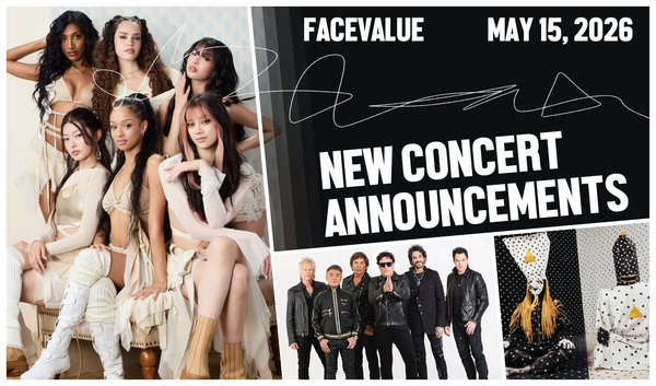 New Concert Announcements in Toronto - FaceValue Banner for May 15, 2026