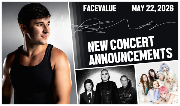 New Concert Announcements in Toronto - FaceValue Banner for May 22, 2026