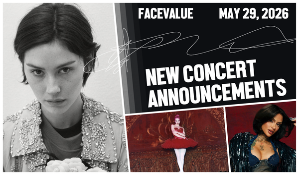 New Concert Announcements in Toronto - FaceValue Banner for May 29, 2026