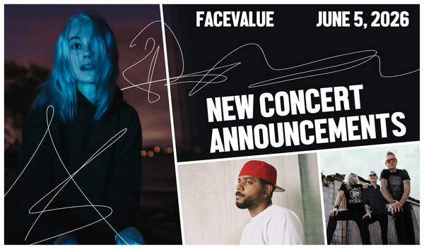 New Concert Announcements in Toronto - FaceValue Banner for June 5, 2026