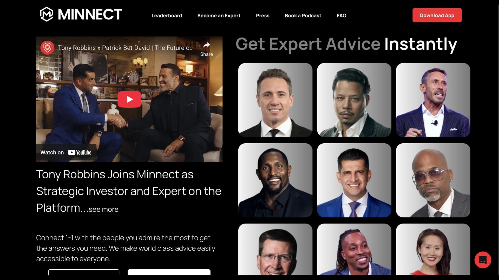 A gallery of business gurus and "infectors" from Minnect, looking like quintessential corporate douchebags selling mental infections.