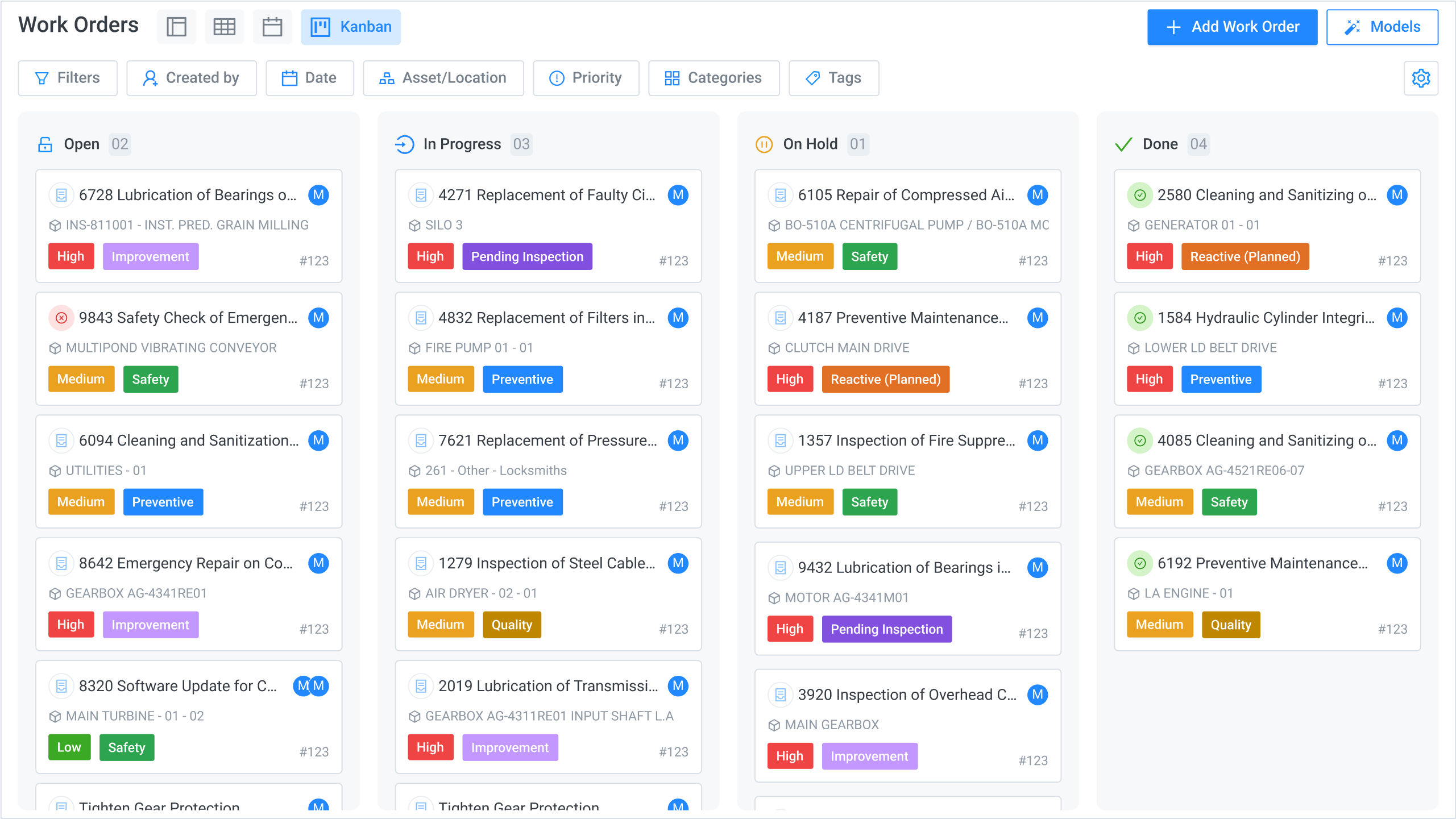 work order system kanban