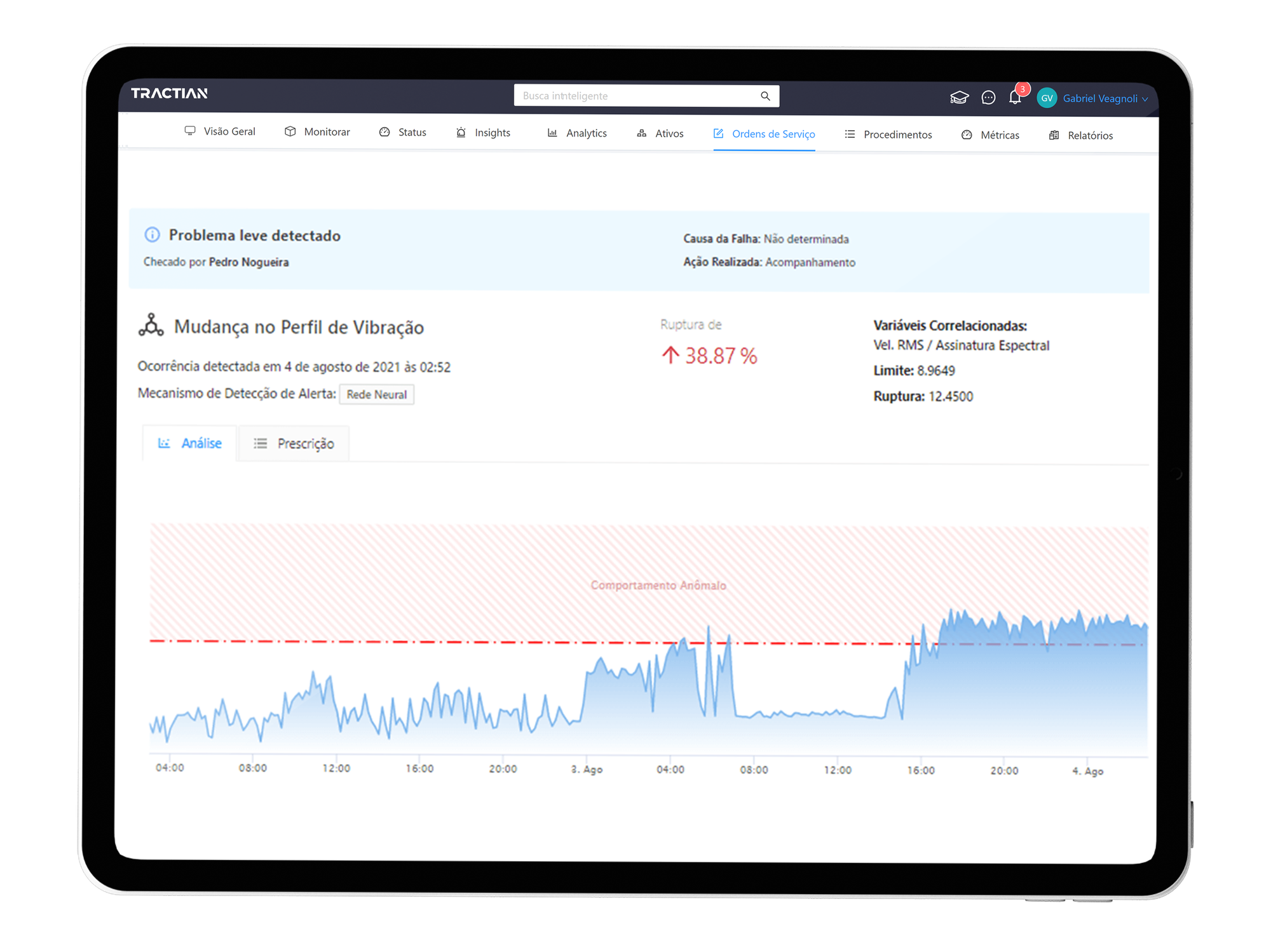 Plataforma Tractian: Análise de Vibração