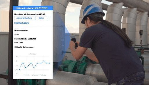 Lectura del equipo realizada por medio del Código QR de la plataforma TRACTIAN
