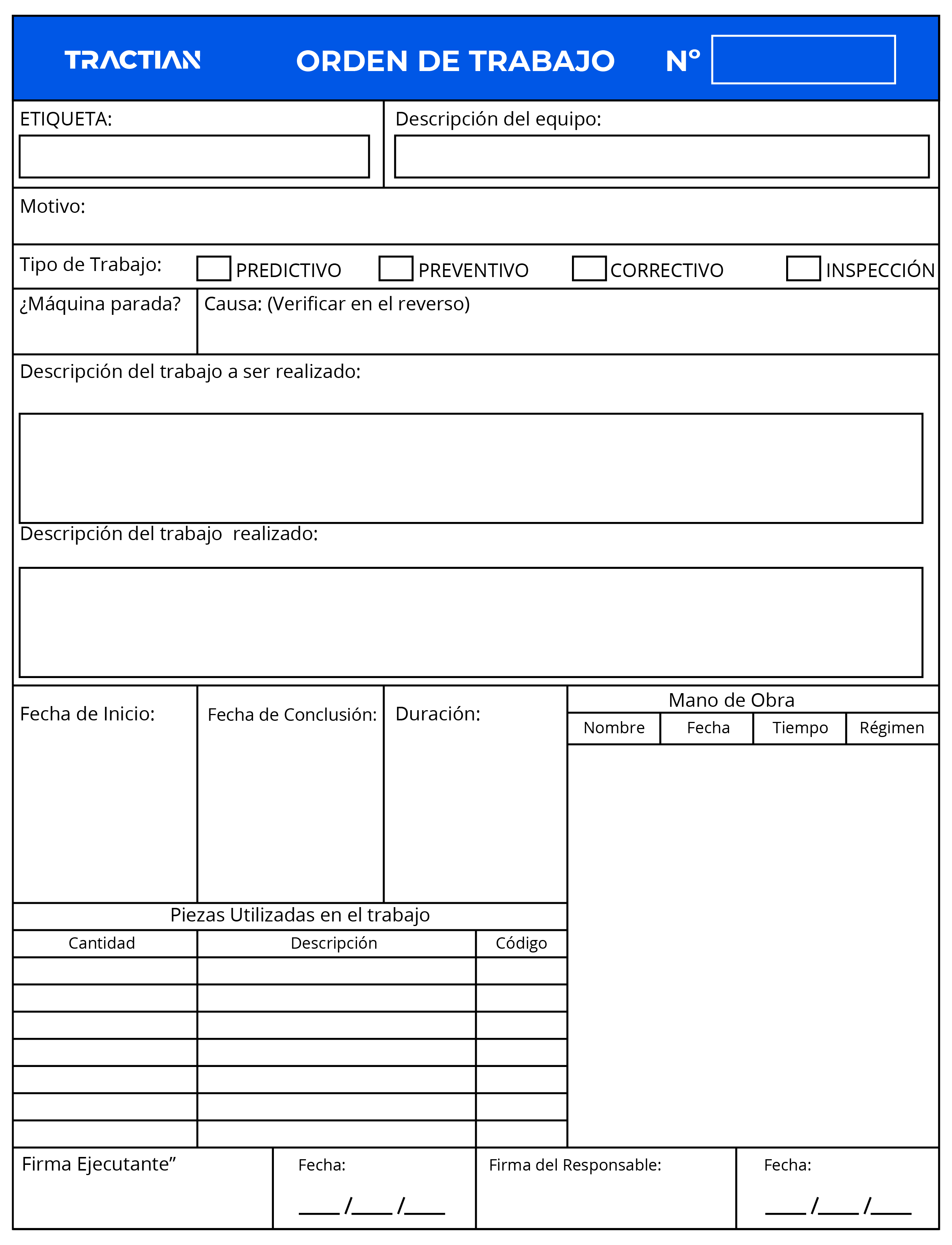 plantilla de orden de trabajo