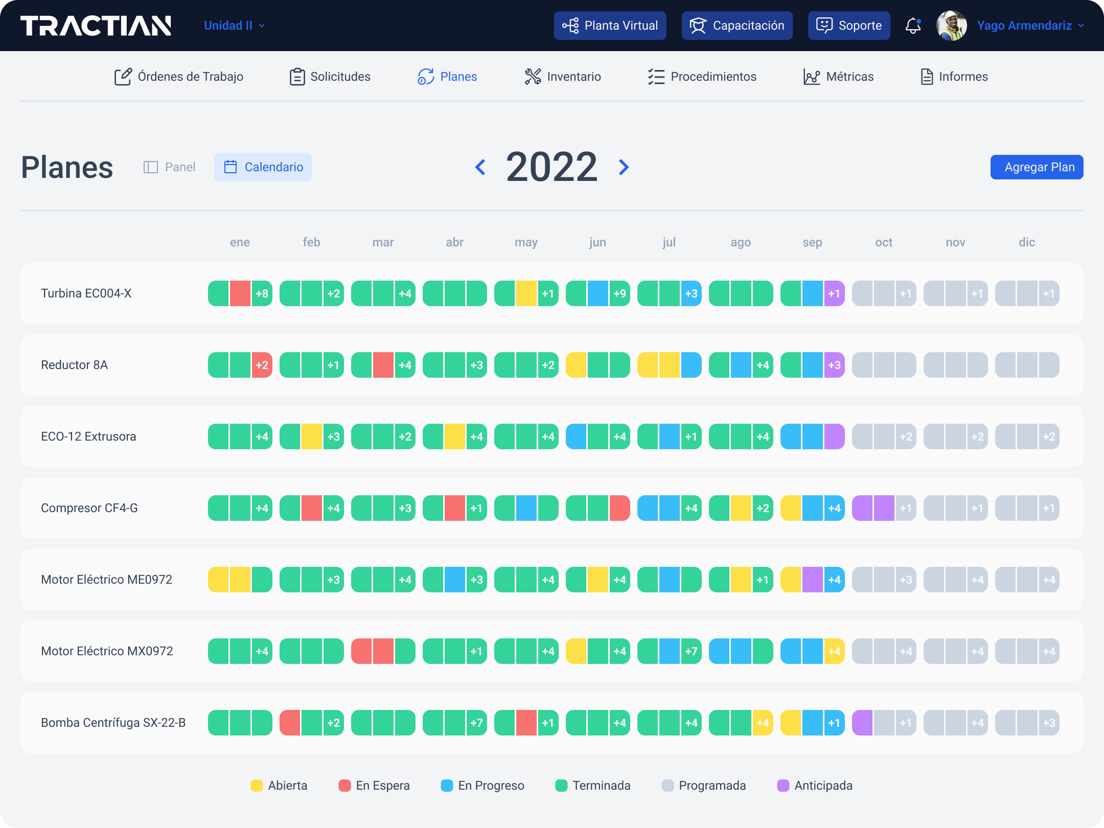 Calendario Plan de Mantenimiento 