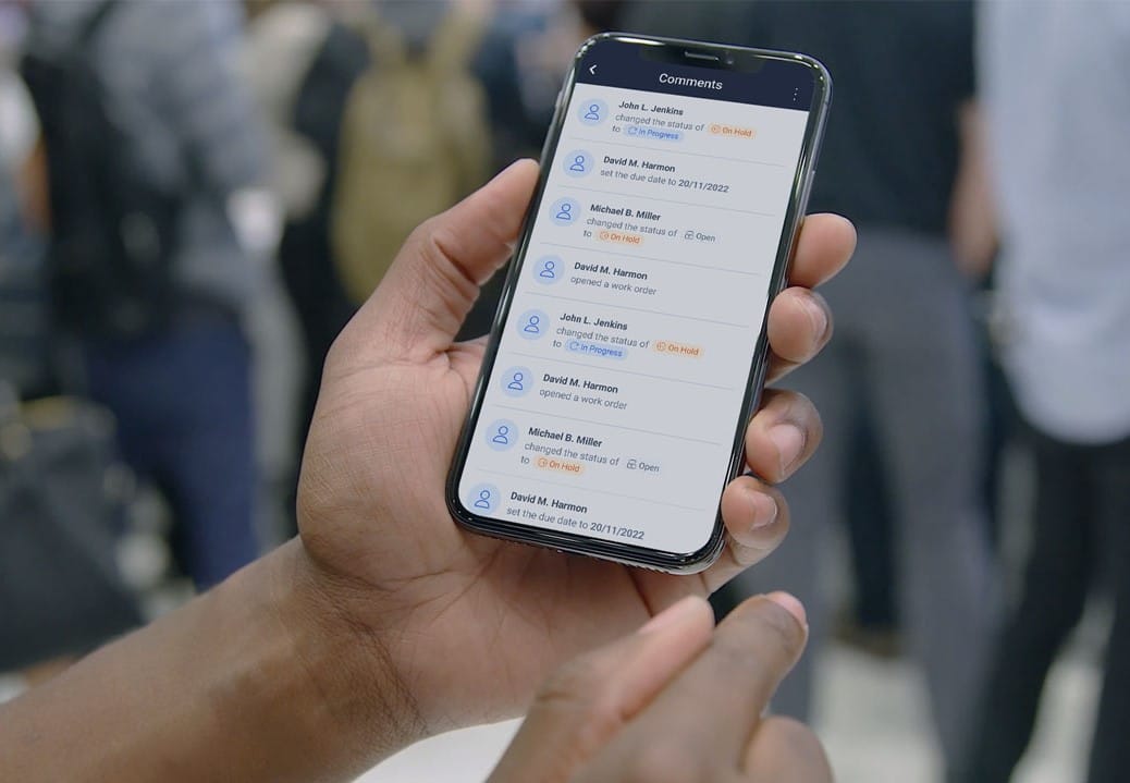 TracOS™ shown on a smartphone