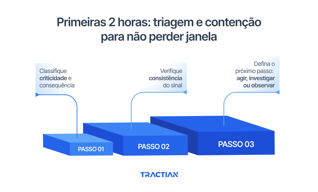 Primeiras 2 horas: triagem e contenção para não perder a janela