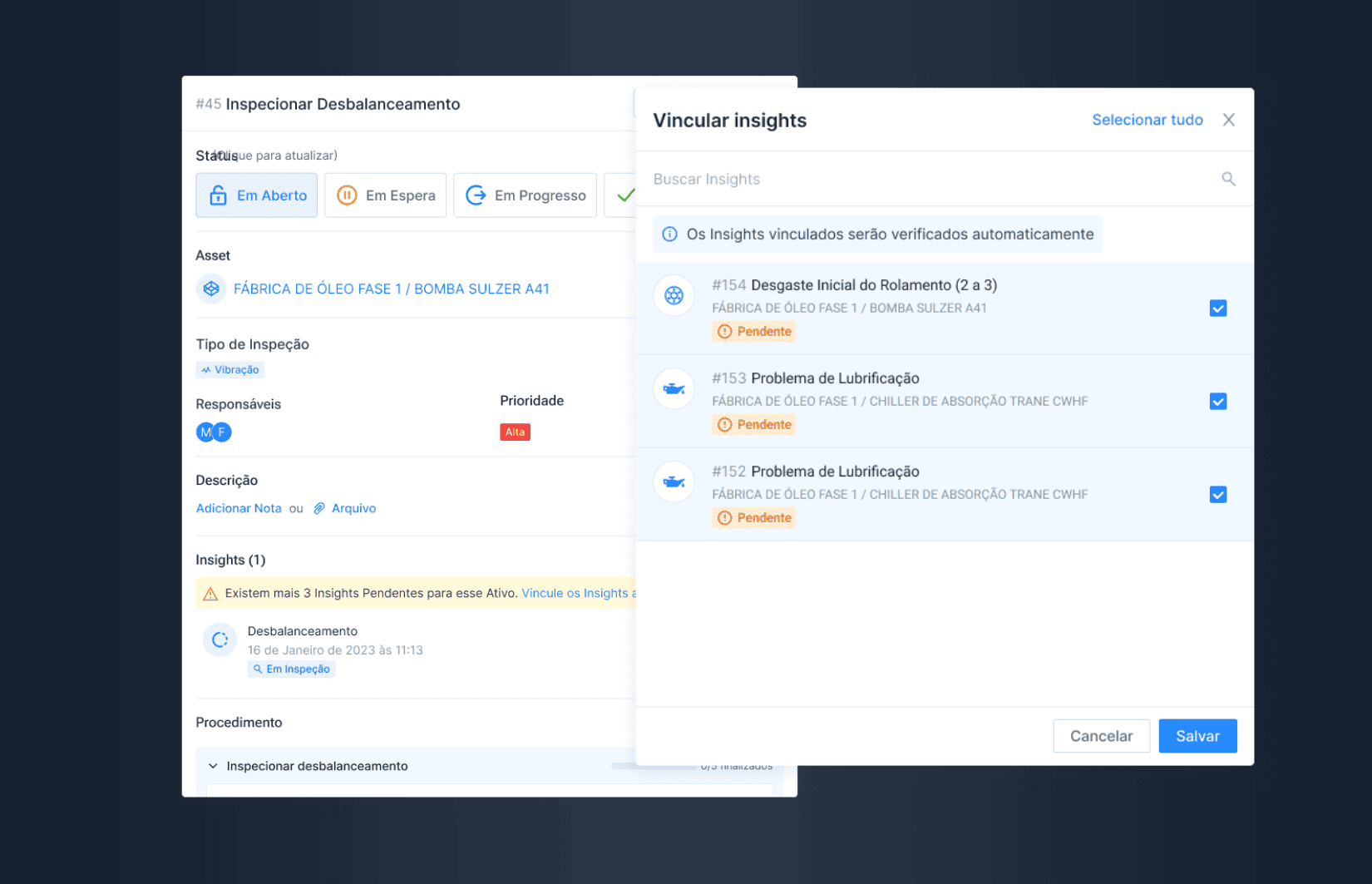 Análise de múltiplos Insights em uma única Inspeção