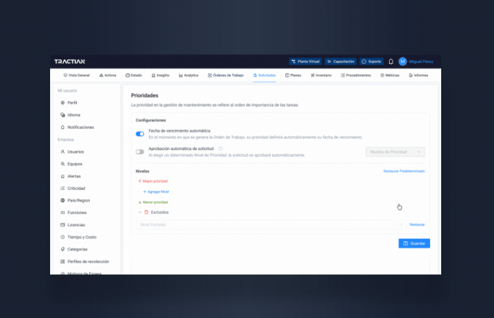 Niveles de Prioridad Personalizados