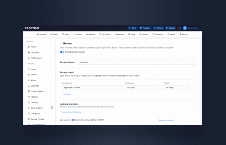 Work Order Reviews Customized to Your Operations