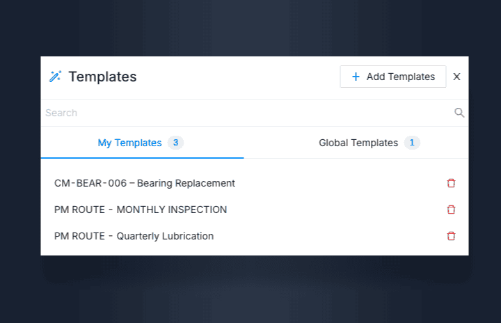 Work Order Templates for Standardization and Increased Agility