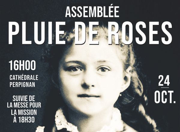 24 octobre : assemblée Pluie de Roses à 16 h à la cathédrale