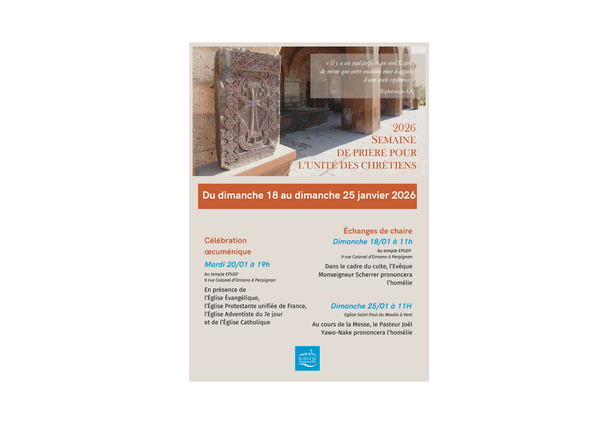 Semaine de prière pour l'unité des Chrétiens du 18 au 25 janvier 2026
