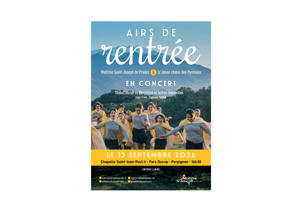 13 septembre : La Maîtrise Saint-Joseph de Prades et le Jeune Chœur des Pyrénées en concert à la chapelle Saint Jean-Paul II