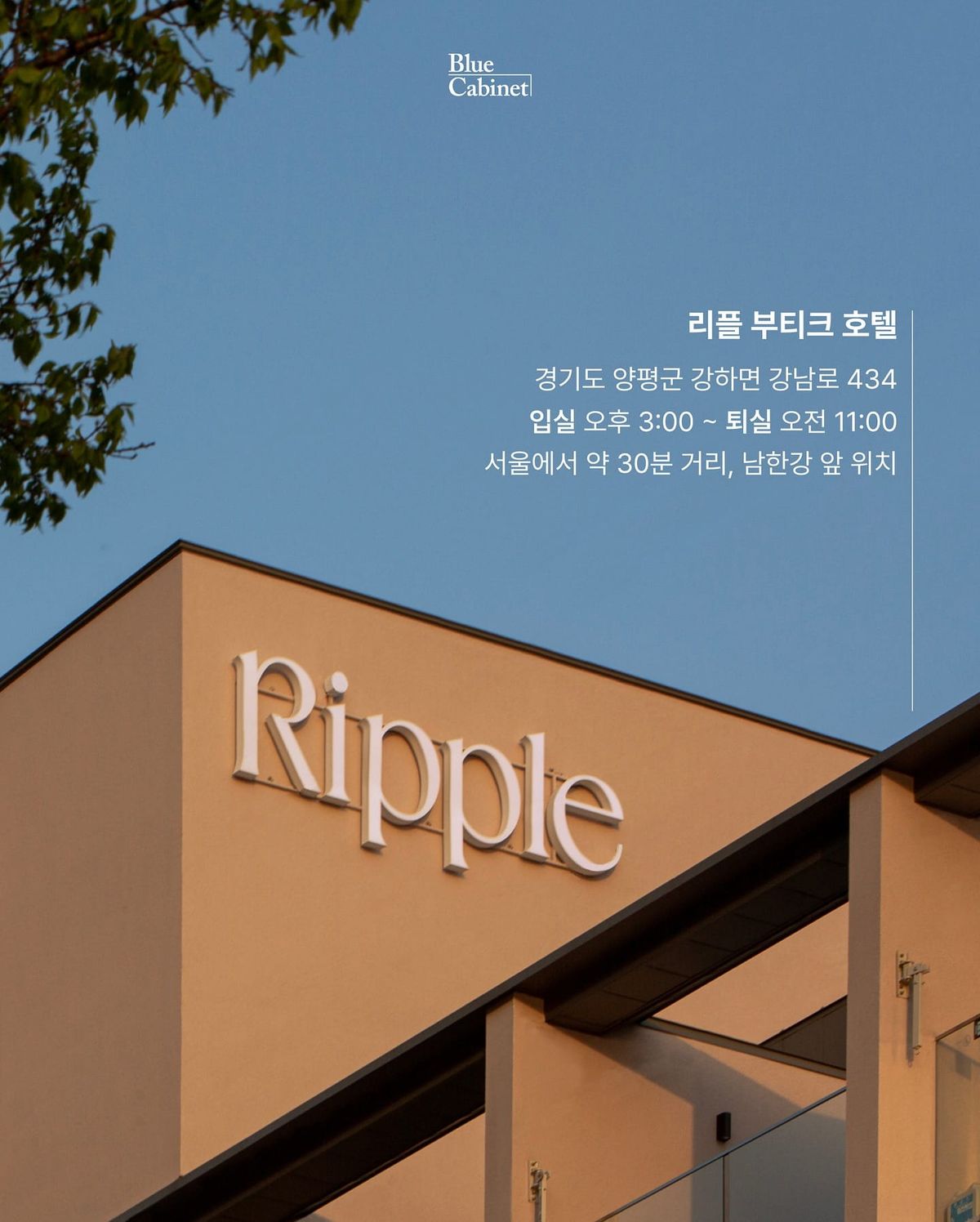 양평 〈Ripple Boutique Hotel〉, 남한강 곁의 부티크 호텔 Post feature image