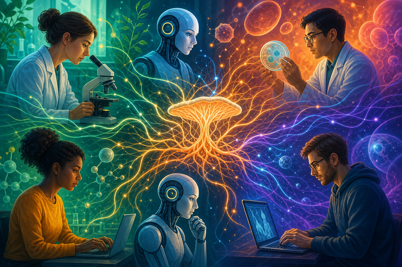 Mycelium AI routes science context across human-agent teams