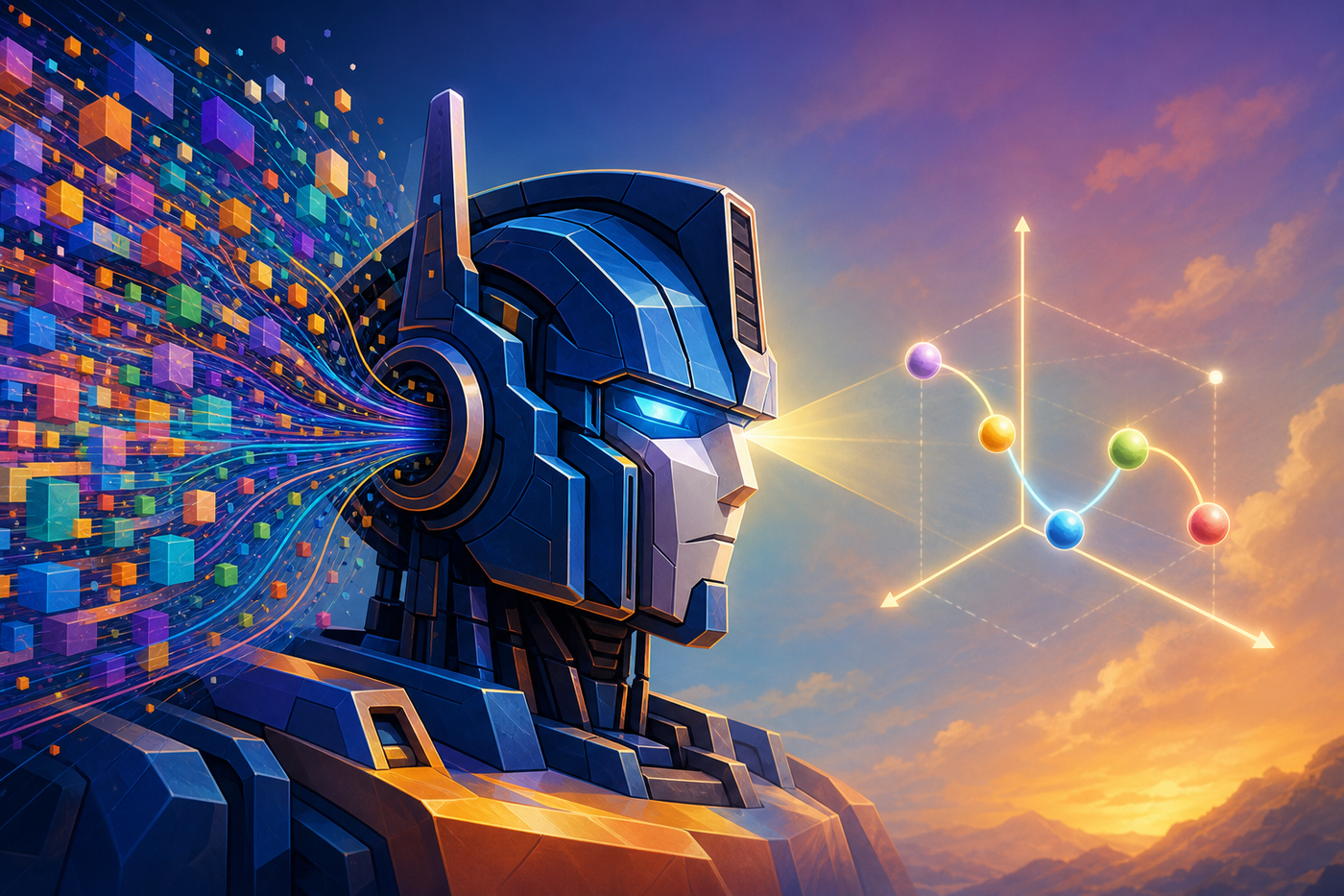 Transformer learning dynamics reduced to few coordinates