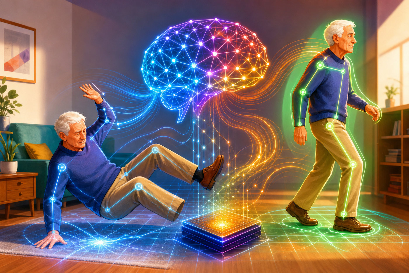 Physics-based AI fall detection runs on 50,000 parameters