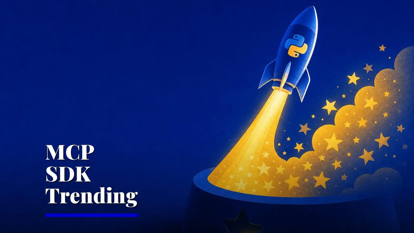 MCP Python SDK trends on GitHub with 24,000 stars — AI and technology illustration