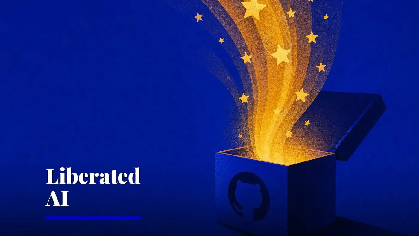G0DM0D3 liberated AI chat tool trends on GitHub with 11,560 stars — AI and technology illustration