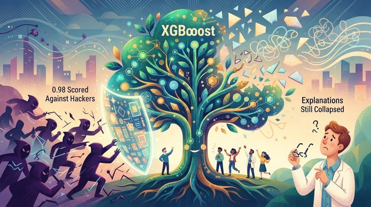 XGBoost Scored 0.98 Against Hackers. Its Explanations Still Collapsed.